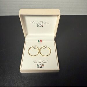 18 k Gold Plated  sterling silver Hoop Earrings